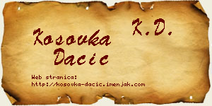 Kosovka Dačić vizit kartica